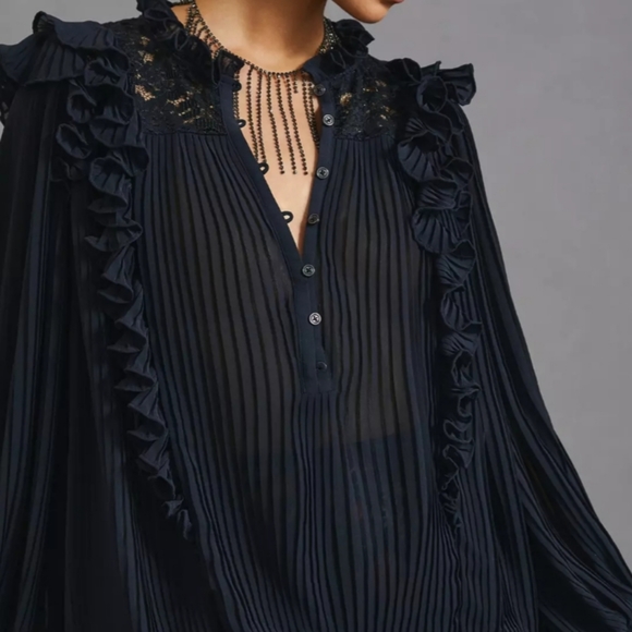 Anthropologie Tops - Anthropologie Pleated Ruffle Top NWT